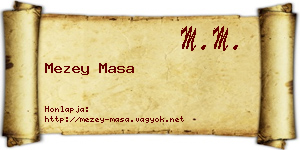 Mezey Masa névjegykártya